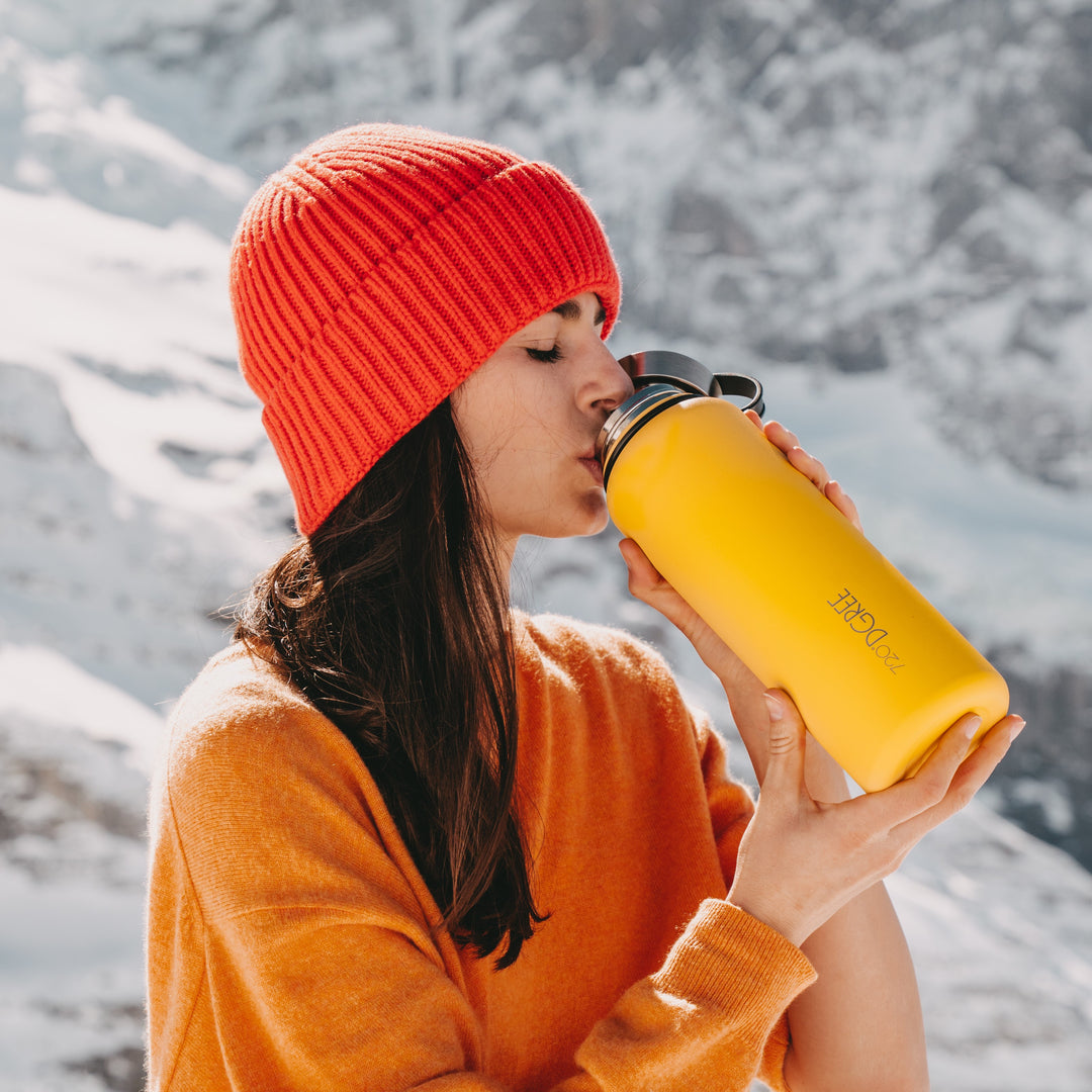 Keine Grenzen mit deiner noLimit Trinkflasche von 720°dgree. Egal Wann und Wo, mit dieser hochwertigen Edelstahlflasche bist du ideal ausgestattet - auch auf dem verschneitesten Gipfel. Die knallige Farbe Lemon Yellow kann nur gute Laune machen.