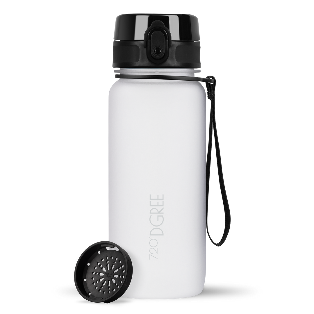  720°DGREE uberBottle SoftTouch Water Bottle + Strainer - 650 ml  - BPA-Free - Leak-Proof Water Bottle for Children, School, University,  Sports, Fitness - Tritan Sports Bottle - Lightweight and Shatterproof 
