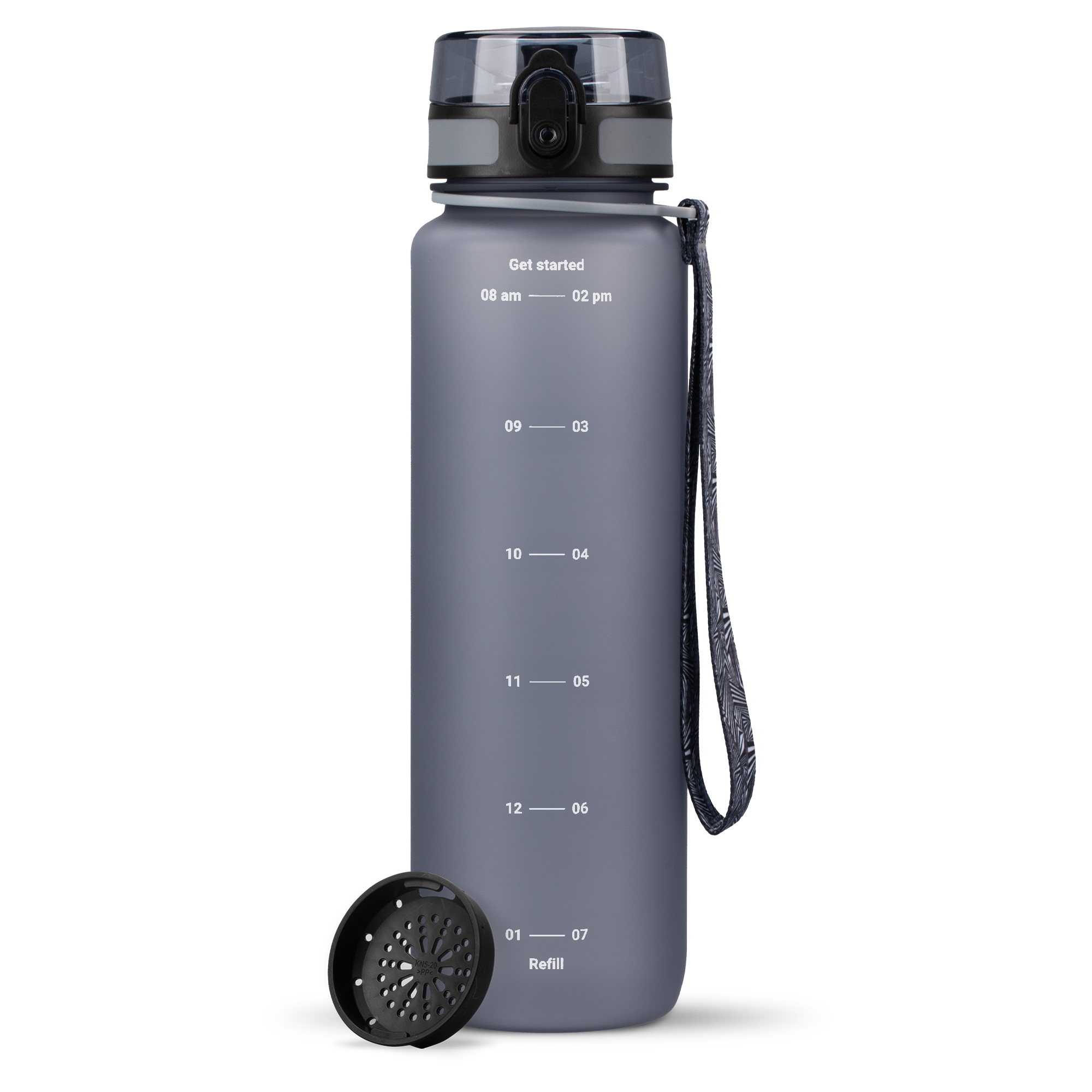 GEPOSTORE Hundemotiv-Wasserflasche Mit Trink-Tracker – 907 Ml, Tritan, Isoliert – Für Sport & Alltag